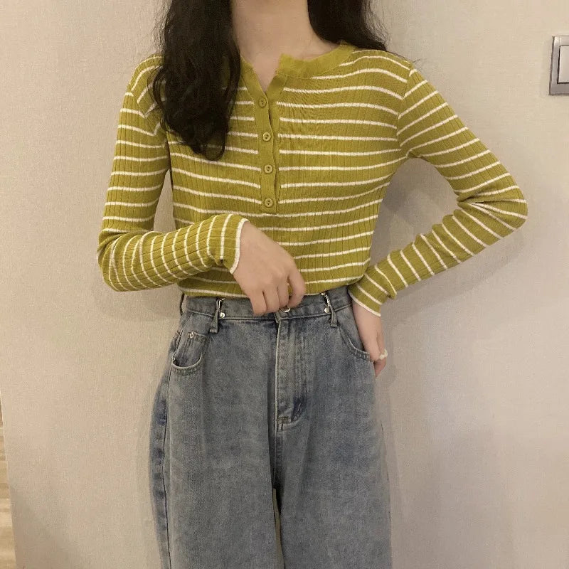 Striped Knit Pullover